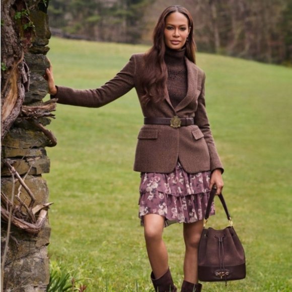 NEW! Lauren Ralph Lauren Floral Crinkle Georgette‎ Skirt Purple Size 20 $145 - Picture 2 of 9